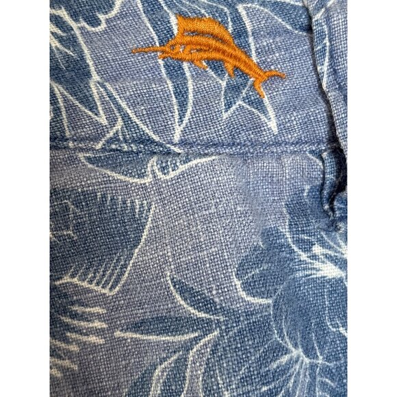 Tommy‎ Bahama Mens Shorts Size 40 100% Linen Blue Tropical Cocktail Print EUC - Picture 8 of 11